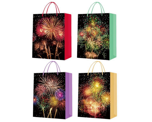 Пакет подарочный "Firework" M, 26*32*10 cm (12/480)