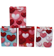 Пакет подарочный "Heart" M, 26*32*10 cm (12/480)