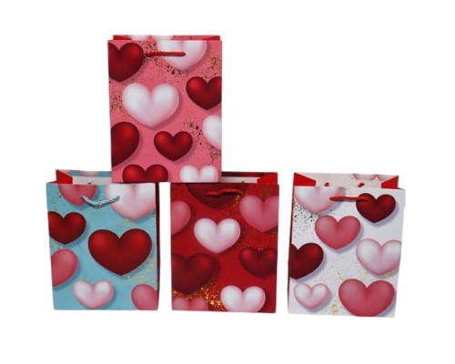 Пакет подарочный "Heart" M, 26*32*10 cm (12/480)