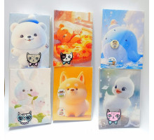 Фотоальбом "Cute" 12*16.5cм, 100фото 10*15см 4 диз. + значки (96)