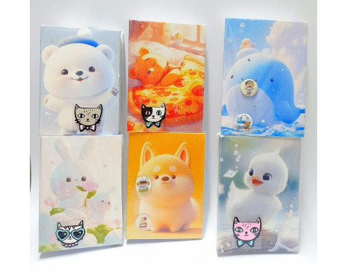 Фотоальбом "Cute" 12*16.5cм, 100фото 10*15см 4 диз. + значки (96)