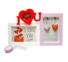 Фотоколлаж белый, " I love You " 2 фото + Декоскотч (48)