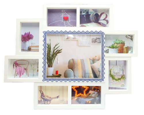 Foto colaj alb, 9 foto + Banda decorativa (16)