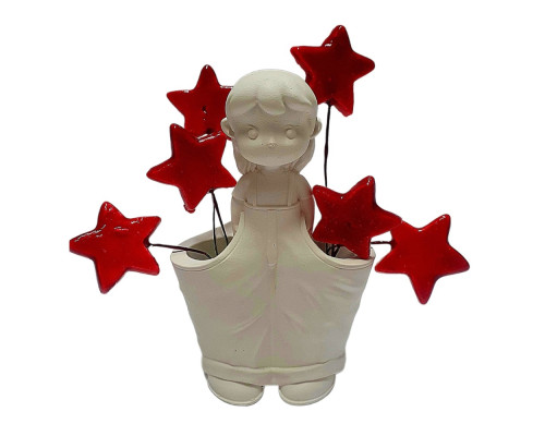Figurina din gips suport "Fetita cu buzunare mari" h 12,5 CM* Figurina din gips suport "Fetita cu buzunare mari" h 12,5 CM*
