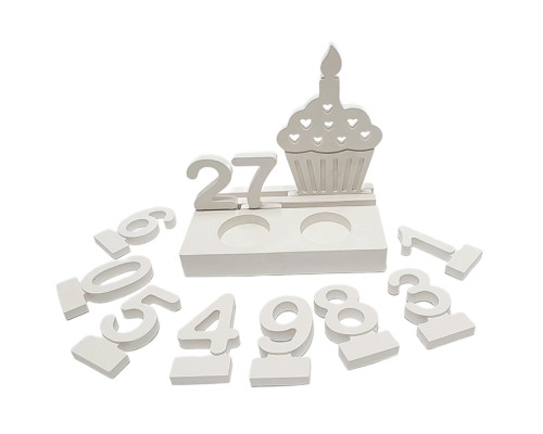Figurina ipsos suport p/u lumanare "Happy birthday" 12 piese, h14 CM*