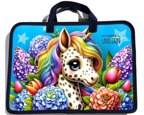 Папка на молнии, А4+, с длинными ручками, 500мкм, цветная печать Р0264 (5/100)