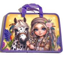 Папка на молнии, А4+, с ручками, 500мкм, цветная печать Р0222 (5/100)