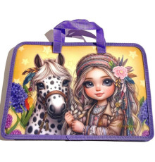 Папка на молнии, А4+, с ручками, 500мкм, цветная печать Р0222 (5/100)