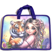 Папка на молнии, А4+, с ручками, 500мкм, цветная печать Р0223 (5/100)