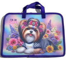 Папка на молнии, А4+, с ручками, 500мкм, цветная печать Р0227 (5/100)