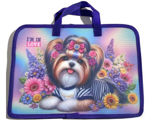 Папка на молнии, А4+, с ручками, 500мкм, цветная печать Р0227 (5/100)