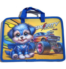 Папка на молнии, А4+, с ручками, 500мкм, цветная печать Р0228 (5/100)