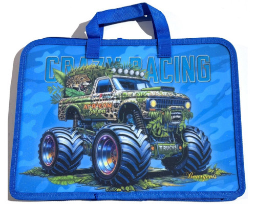 Папка на молнии, А4+, с ручками, 500мкм, цветная печать Р0229 (5/100)