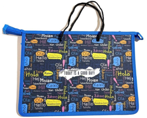 Папка на молнии, А4+, с ручками, 500мкм, цветная печать Р0231 (5/100)