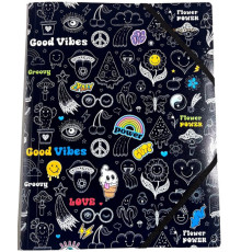 Mapa cu elastic, plastic A4+ 400mk, cu desen, Р0219 (10/100)