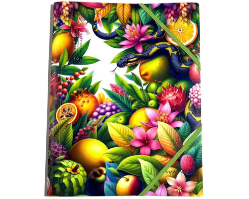 Папка на резинке, пластик. А4+ 400мкм, цветная печать, Р0220 (10/100)