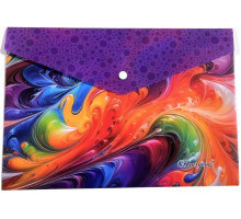 Папка конверт на кнопке, А4+, 160мкм, цветная печать, Р0203 (10/200)