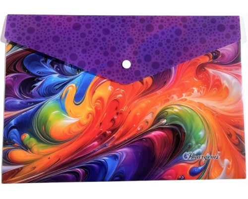 Папка конверт на кнопке, А4+, 160мкм, цветная печать, Р0203 (10/200)