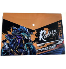 Папка конверт на кнопке, А4+, 160мкм, цветная печать, Р0205 (10/200)