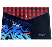 Папка конверт на кнопке, А4+, 160мкм, цветная печать, Р0207 (10/200)