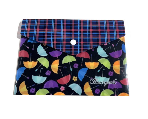 Папка конверт на кнопке, А5+, 160мкм, цветная печать, Р0208 (10/200)