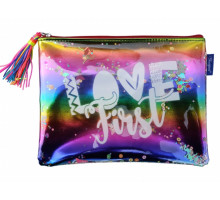 Папка на молнии, А4+, мягкая, радужная с блестками WB-2061 (15/90)