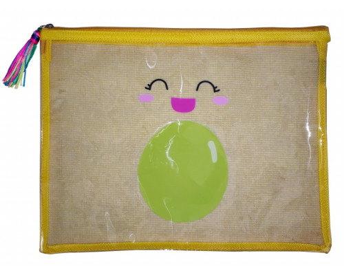 Mapa pe fermoar, A4+, galben transparent , WB-2122 (12/60)