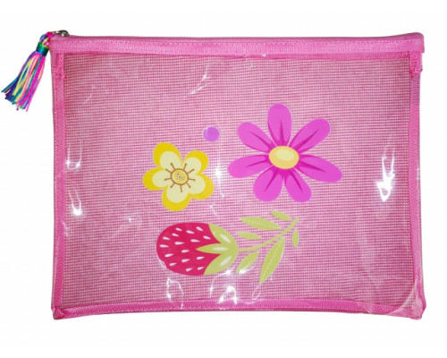 Mapa pe fermoar, A4+, flori roz transparent , WB-2122 (12/60) Mapa pe fermoar, A4+, flori roz transparent , WB-2122 (12/60)