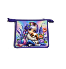 Папка на молнии, А5+, 500мкм, цветная печать Р0249 (5/100)