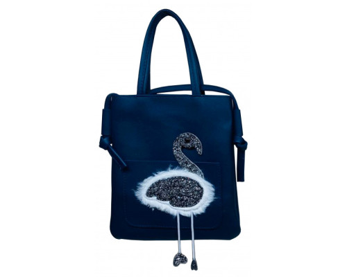 Сумка детская 20х23х3 см, полиэстер, черная, 181-4