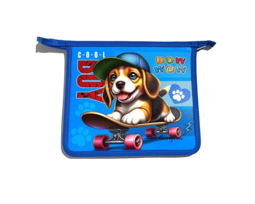 Папка на молнии, А5+, 500мкм, цветная печать Р0257 (5/100)