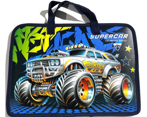 Mapa pe fermoar, A4+, cu manere lungi, 500mk, сu desen, Р0260 (5/100)