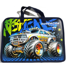 Папка на молнии, А4+, с длинными ручками, 500мкм, цветная печать Р0260 (5/100)