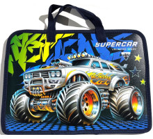 Папка на молнии, А4+, с длинными ручками, 500мкм, цветная печать Р0260 (5/100)