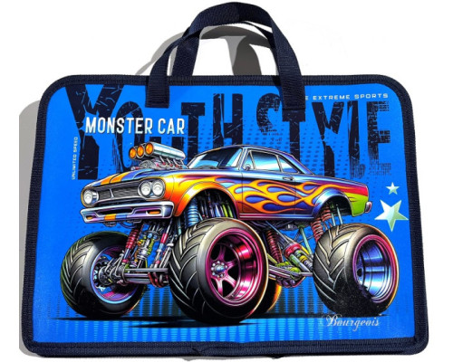 Папка на молнии, А4+, с длинными ручками, 500мкм, цветная печать Р0261 (5/100)