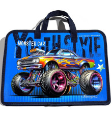 Папка на молнии, А4+, с длинными ручками, 500мкм, цветная печать Р0261 (5/100)