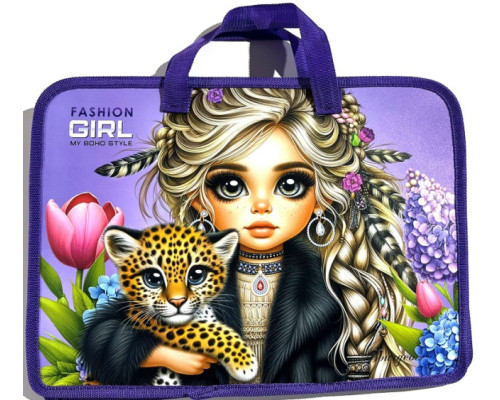 Mapa pe fermoar, A4+, cu manere lungi, 500mk, сu desen, Р0263 (5/100)