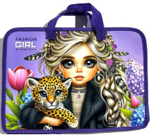 Папка на молнии, А4+, с длинными ручками, 500мкм, цветная печать Р0263 (5/100)