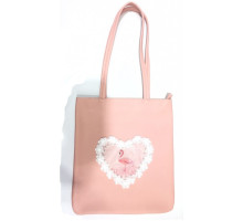 Сумка детская 29х33х3 см, полиэстер, розовая, 1049