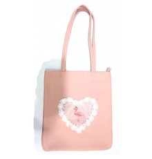 Сумка детская 29х33х3 см, полиэстер, розовая, 1049