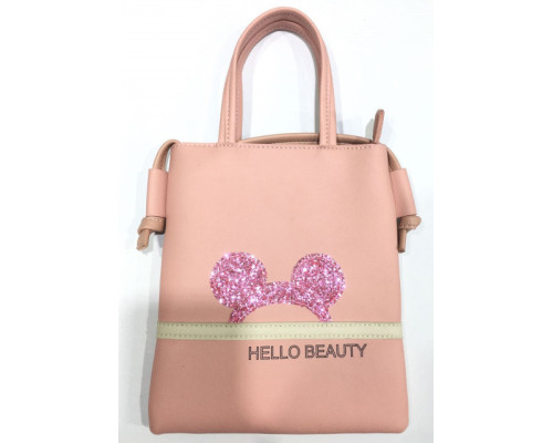 Сумка детская 20х23х3 см, полиэстер, розовая, 181-9