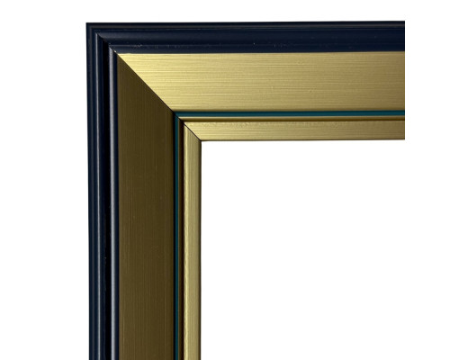 Фоторамка A4 золотo с синей полосой 33мм F3318-GL CM*0529