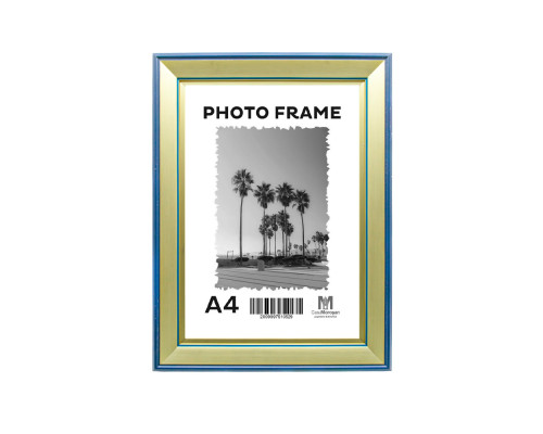 Rama foto A4 aurie cu dunga albastra 33mm F3318-GL CM*0529