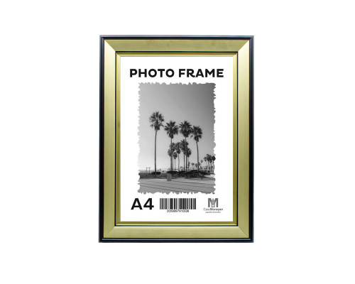 Фоторамка A4 золотo с черной полосой 33мм F3318-GB CM*0536