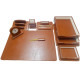 Set de birou Premium, 8 articole, piele eco maro deschis, PU108Y, S24-2 (3)