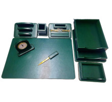 Set de birou Premium, 8 articole, piele eco verde, PU108G S24-3 (3)