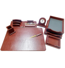 Set de birou Premium, 8 articole, piele eco maro, PU108 S24-4 (3)