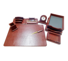 Set de birou Premium, 8 articole, piele eco maro, PU108 S24-4 (3)