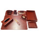Set de birou Premium, 9 articole, piele eco, maro, PU108-9JH, S24-5 (3)