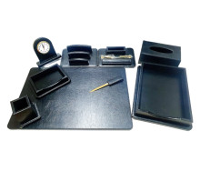 Set de birou Premium, 9 articole, piele eco, negru, S24-6 (3)